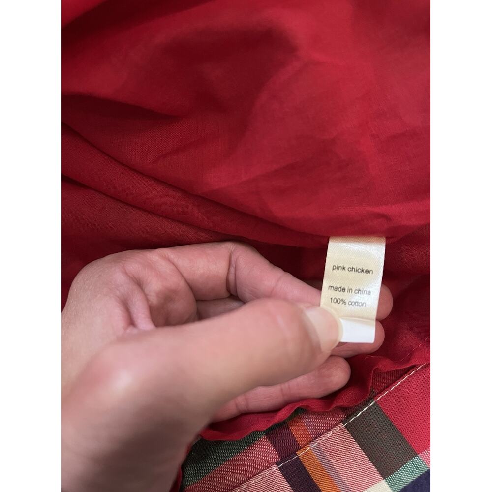 Pink Chicken Raphaela Holiday Tartan Girls Christmas Dress Ruffle Portrait Sz 12 - Picture 7 of 7